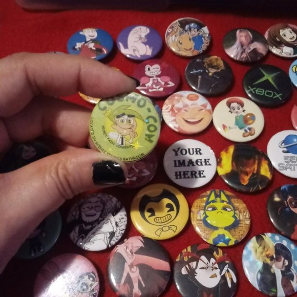 Custom Pinback Buttons Personalized Buttons Anime Manga Videogame Pin Bundle 10! - Picture 2 of 4